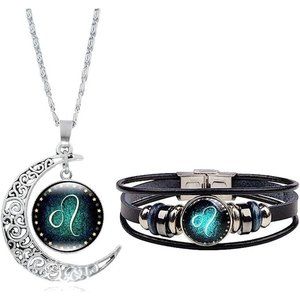 NEW Zodiac Necklace Bracelet Set for Men Gifts 12 Constellation Necklace…